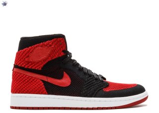 Meilleures Air Jordan 1 Retro High Flyknit "Flyknit" Rouge Noir (919704-001)