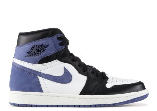 Meilleures Air Jordan 1 Retro High Og "Bleue Moon" Blanc Noir Bleu (555088-115)