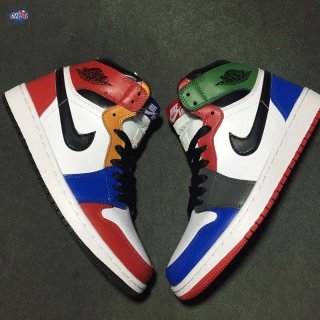 Meilleures Air Jordan 1 Retro "What The" Rouge Vert Bleu