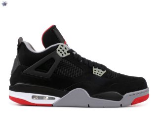 Meilleures Air Jordan 4 Retro "Bred 2012 Release" Noir Gris (308497-089)