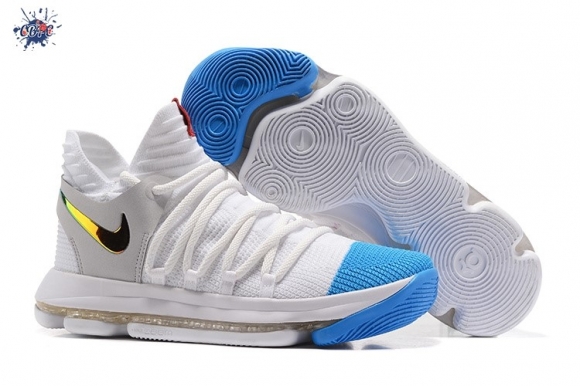 Meilleures Nike KD X 10 Blanc Bleu Or