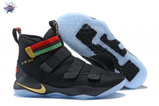 Meilleures Nike Lebron Soldier XI 11 Bhm Noir Or Rouge Vert