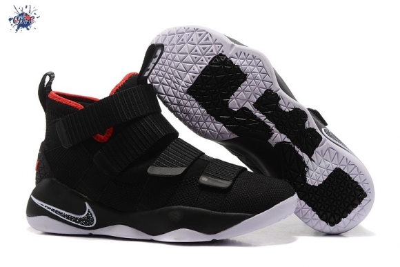 Meilleures Nike Lebron Soldier XI 11 "Bred" Noir Blanc