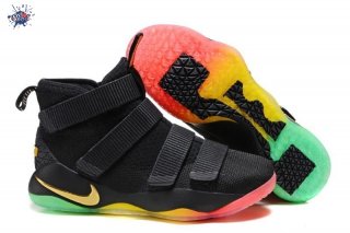 Meilleures Nike Lebron Soldier XI 11 Noir Jaune Rouge Vert