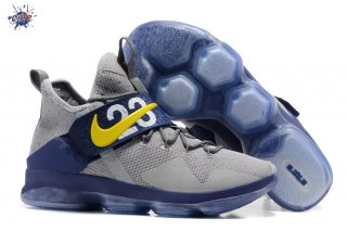 Meilleures Nike Lebron XIV 14 Gris Marine Jaune