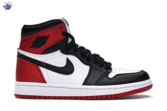 Meilleures Air Jordan 1 High Retro Femme "Satin Black Toe" Noir Rouge Blanc (CD0461-016)