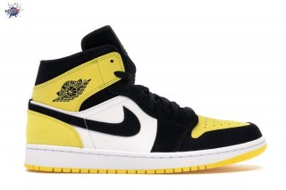 Meilleures Air Jordan 1 Mid "Yellow Toe" Noir (852542-071)