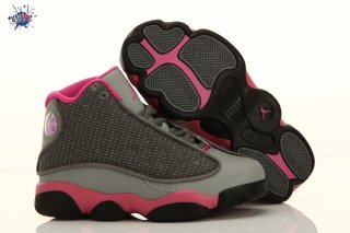 Meilleures Air Jordan 13 Rose Gris Enfant