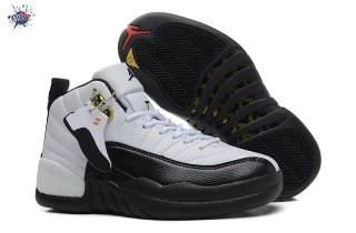 Meilleures Air Jordan 12 Noir Blanc Or